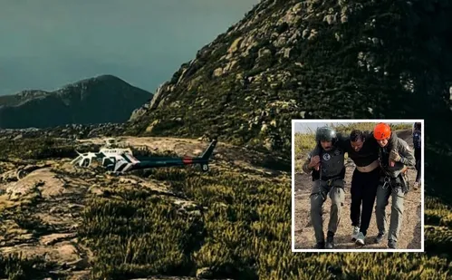 
          Imagem ilustrativa da imagem Turista é resgatado de helicóptero após torcer tornozelo no Pico da Bandeira
          