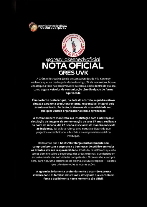 Imagem ilustrativa da imagem Ataque a tiros deixa dois mortos e quatro feridos próximo a escola de samba no RJ