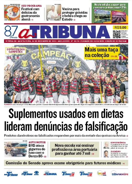 
          Imagem ilustrativa da imagem Confira os destaques do jornal A Tribuna desta quinta-feira
          