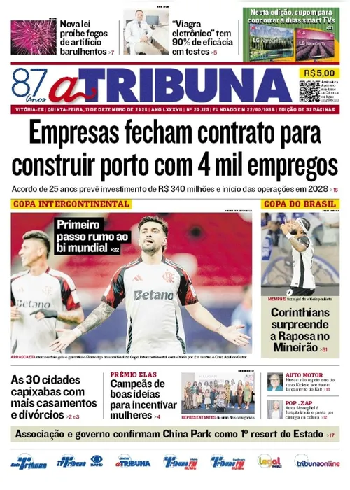 
          Imagem ilustrativa da imagem Confira os destaques do jornal A Tribuna desta quinta-feira
          