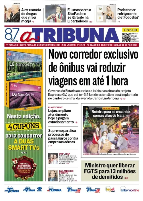 
          Imagem ilustrativa da imagem Confira os destaques do jornal A Tribuna desta sexta-feira
          