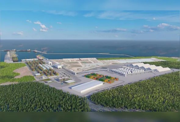 Projeção do porto da Imetame, em Aracruz