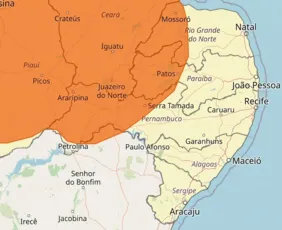 Imagem ilustrativa da imagem Inmet prevê chuvas intensas no Sertão de Pernambuco nesta quinta-feira (19)