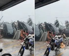 Imagem ilustrativa da imagem Temporais causam danos em 16 cidades do RS e Pelotas registra tornado; veja imagens