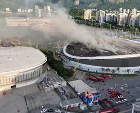 Imagem ilustrativa da imagem Velódromo que pegou fogo no Rio já foi atingido por vendaval, alagamento e outros 2 incêndios
