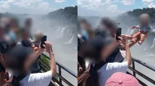 Imagem ilustrativa da imagem Homem arrisca vida de bebê para foto em mirante das Cataratas do Iguaçu