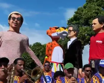 Imagem ilustrativa da imagem Estrelas de ‘O Agente Secreto’ viram bonecões no carnaval de Olinda