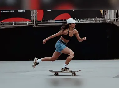 Imagem ilustrativa da imagem Rayssa Leal cai e fica fora do pódio no Mundial de Skate em São Paulo