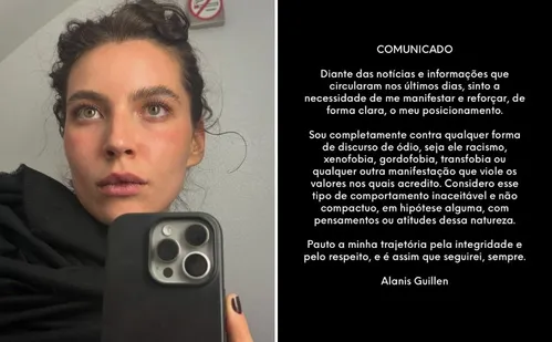 
          Imagem ilustrativa da imagem Alanis Guillen confirma fim do namoro após polêmica por falas preconceituosas
          