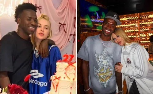 
          Imagem ilustrativa da imagem Cara fechada de Virginia em festa surpresa reforça rumor de crise com Vini Jr.
          