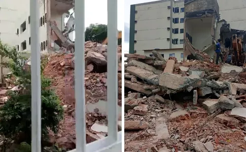 
          Imagem ilustrativa da imagem Destroços de demolição atinge salão de beleza em Vila Velha
          