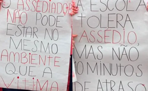 
          Imagem ilustrativa da imagem Estudantes fazem protesto contra alunos que criaram fotos falsas de colegas com IA
          