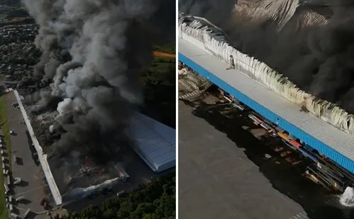 
          Imagem ilustrativa da imagem Incêndio atinge galpões em Viana e coluna de fumaça é vista na Grande Vitória
          