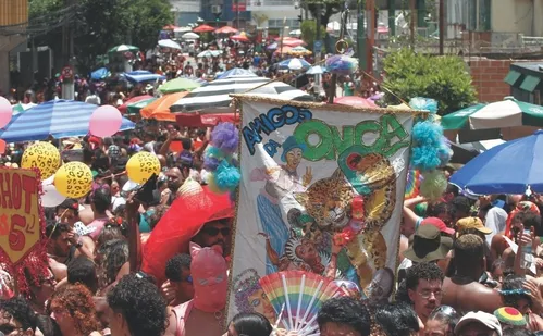 
          Imagem ilustrativa da imagem Onças 'invadem' o Centro de Vitória com hits e distribuição de bebida tradicional
          