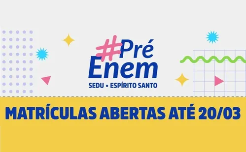 
          Imagem ilustrativa da imagem Pré-Enem ES 2026 abre matrículas para quase 3 mil vagas gratuitas
          