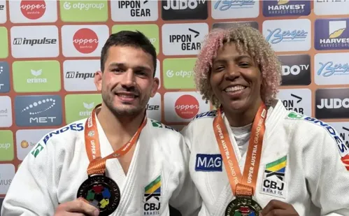 
          Imagem ilustrativa da imagem Rafaela Silva é ouro e Cargnin bronze no Grand Prix de judô da Áustria
          