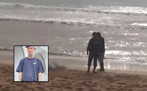 
          Imagem ilustrativa da imagem Tatuador é encontrado morto por surfistas em praia de Jacaraípe, na Serra
          