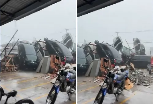 
          Imagem ilustrativa da imagem Temporais causam danos em 16 cidades do RS e Pelotas registra tornado; veja imagens
          