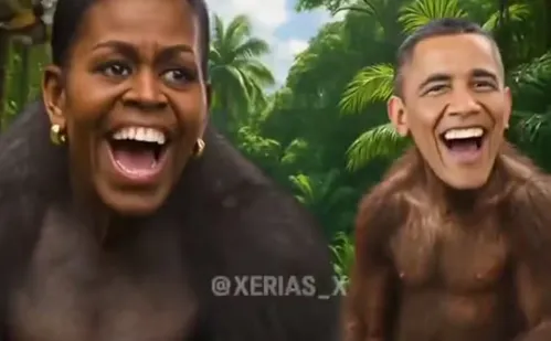 
          Imagem ilustrativa da imagem Trump posta vídeo racista com casal Obama como macacos
          