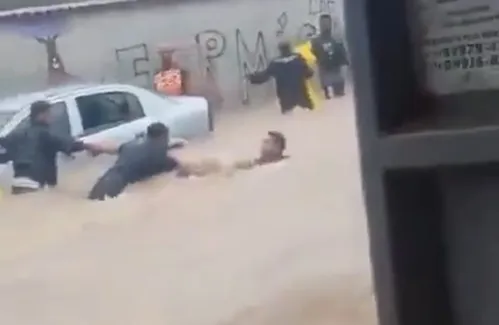 
          Imagem ilustrativa da imagem Vídeo: corrente humana salva homem de enxurrada em Paraty, no Rio de Janeiro
          