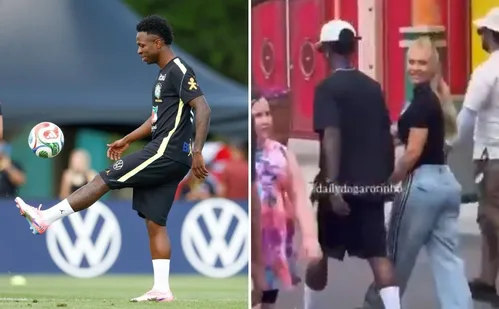 
          Imagem ilustrativa da imagem Vini Jr. desfalca treino da seleção brasileira após folga na Disney com Virginia
          