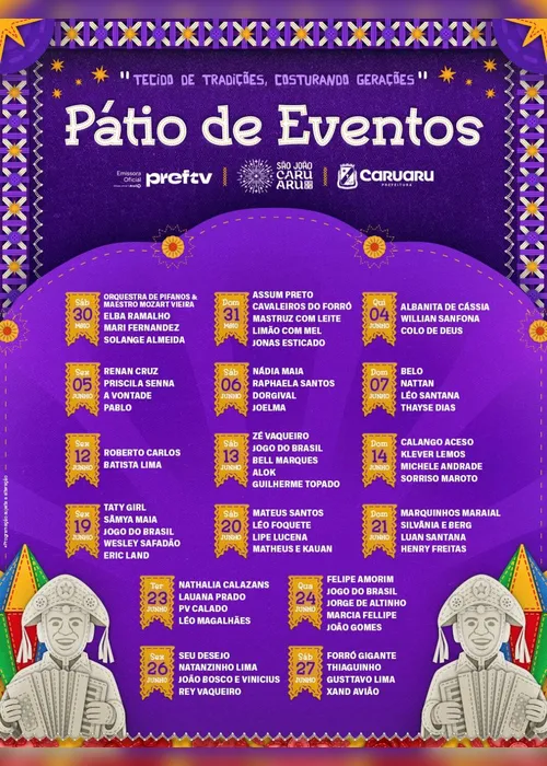 
          Imagem ilustrativa da imagem Caruaru lança São João 2026 com 72 dias de festa e cerca de 1.500 apresentações
          