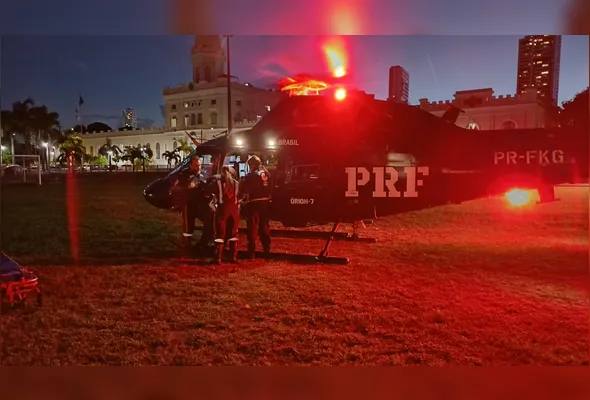 Operação de resgate aeromédico feita pela PRF contou com apoio do SAMU