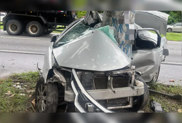 Imagem ilustrativa da imagem Motorista morre após bater contra poste na BR-101, no Recife