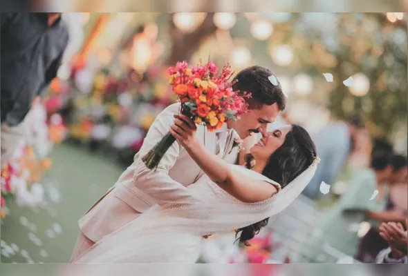 Pedro e Isabela Solino namoravam a distância e realizaram o sonho de se casar em setembro do ano passado