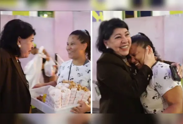 A menina não acreditou ao receber a primeira nota de R$ 200