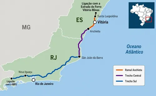 
          Imagem ilustrativa da imagem Nova concessão da Ferrovia Vitória-Rio vai faturar R$ 264 milhões no primeiro ano
          