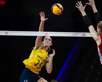 Imagem ilustrativa da imagem Brasil perde para Alemanha e fica sem invencibilidade e liderança na VNL