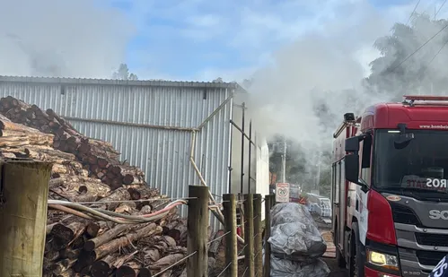 
          Imagem ilustrativa da imagem Bombeiros combatem incêndio em madeireira de Santa Teresa
          