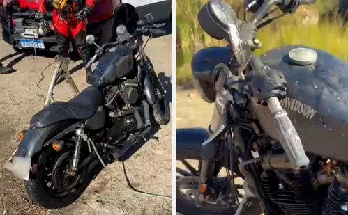 
          Imagem ilustrativa da imagem Bombeiros encontram Harley-Davidson no fundo de lago em Joana D'arc
          