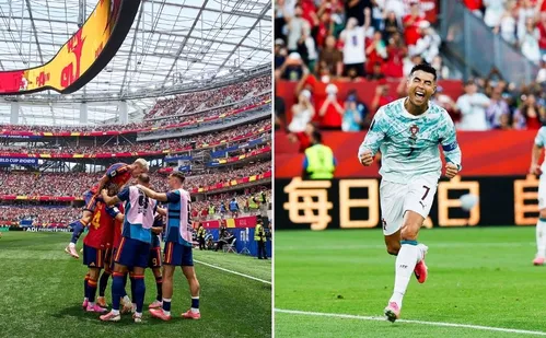 
          Imagem ilustrativa da imagem Espanha e Portugal, EUA e Bélgica jogam hoje pelas oitavas da Copa
          