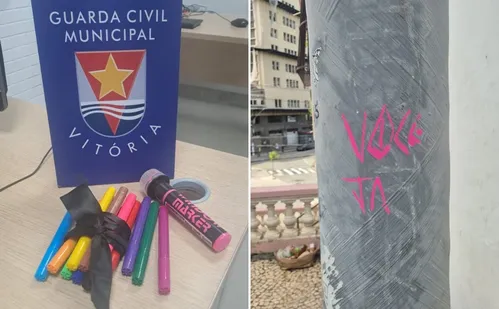 
          Imagem ilustrativa da imagem Homem é preso após ser flagrado por videomonitoramento pichando escadaria no ES
          