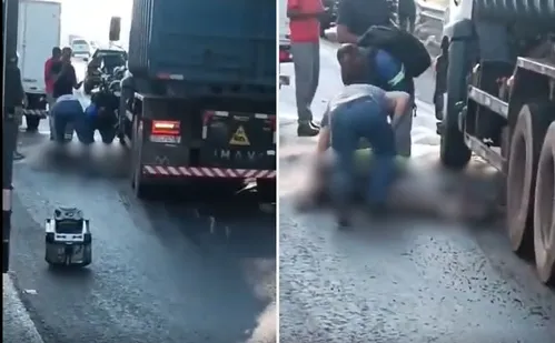 
          Imagem ilustrativa da imagem Motociclista vai parar embaixo de caminhão após acidente em Rodovia
          