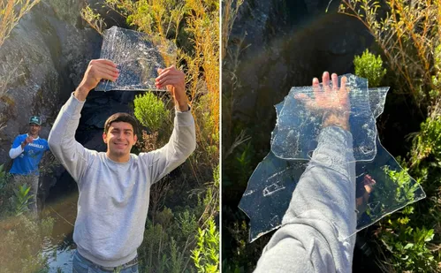 
          Imagem ilustrativa da imagem Pai e filho registram cachoeira congelada no Caparaó no ES
          