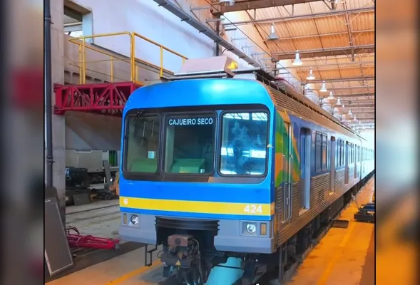 Composição adquirida ao metrô de Belo Horizonte e que vai reforçar a Linha Sul está em fase de testes