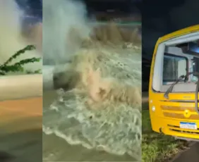 Imagem ilustrativa da imagem Vazamento da Compesa na BR-101 causa danos, deixa feridos e falta de água