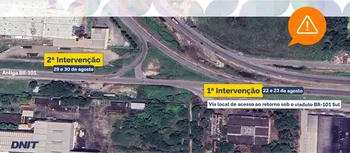 Imagem ilustrativa da imagem BR-101 em Prazeres terá via local bloqueada no fim de semana