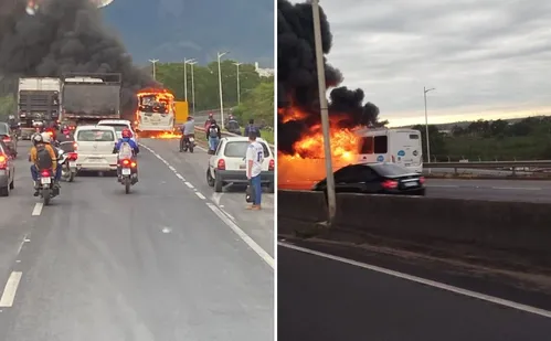 
          Imagem ilustrativa da imagem Ônibus do Sistema Transcol pega fogo e deixa trânsito intenso no Contorno
          