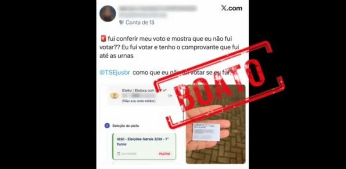 Imagem ilustrativa da imagem TSE explica mensagem “faltou” que aparece a quem votou e consulta o autoatendimento