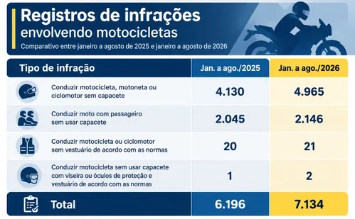 
          Imagem ilustrativa da imagem 30 motociclistas são multados por dia sem capacete no ES
          