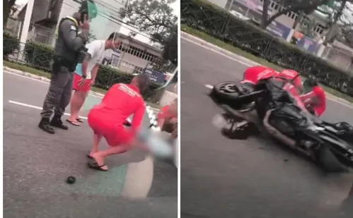 
          Imagem ilustrativa da imagem Acidente entre moto e carro complica trânsito na Av. Beira Mar em Vitória
          