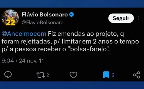 
          Imagem ilustrativa da imagem Flávio apaga posts em que chamava Bolsa Família de “bolsa-farelo”
          