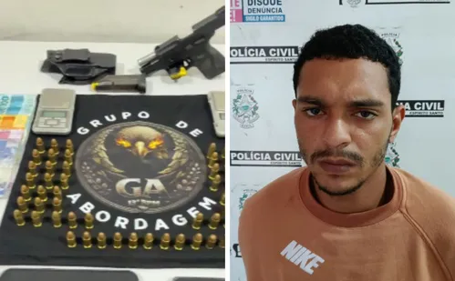 
          Imagem ilustrativa da imagem Foragido da Justiça é preso com pistola, munições e drogas no ES
          