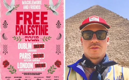 
          Imagem ilustrativa da imagem Macklemore esgota shows pró-Palestina após sair da turnê de Ed Sheeran
          