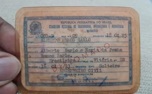 
          Imagem ilustrativa da imagem Morre Alberto Ramos Sarlo, engenheiro da carteira nº 1 do Crea-ES
          