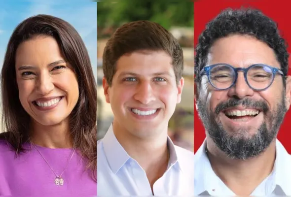 A governadora em exercício Raquel Lyra (PSD) e os candidatos João Campos (PSB) e Ivan Moraes (PSOL) participarão das sabatinas
